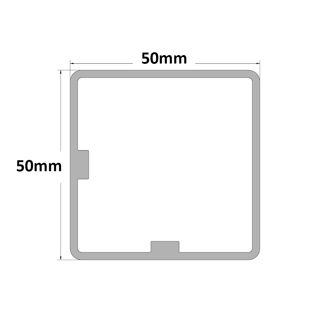 10-5050-0-2000MM MODULAR SOLUTIONS EXTRUDED PROFILE<br>50MM X 50MM PROFILE SLEAVE FOR 45MM X 45MM PROFILE, CUT TO THE LENGTH OF 2000 MM